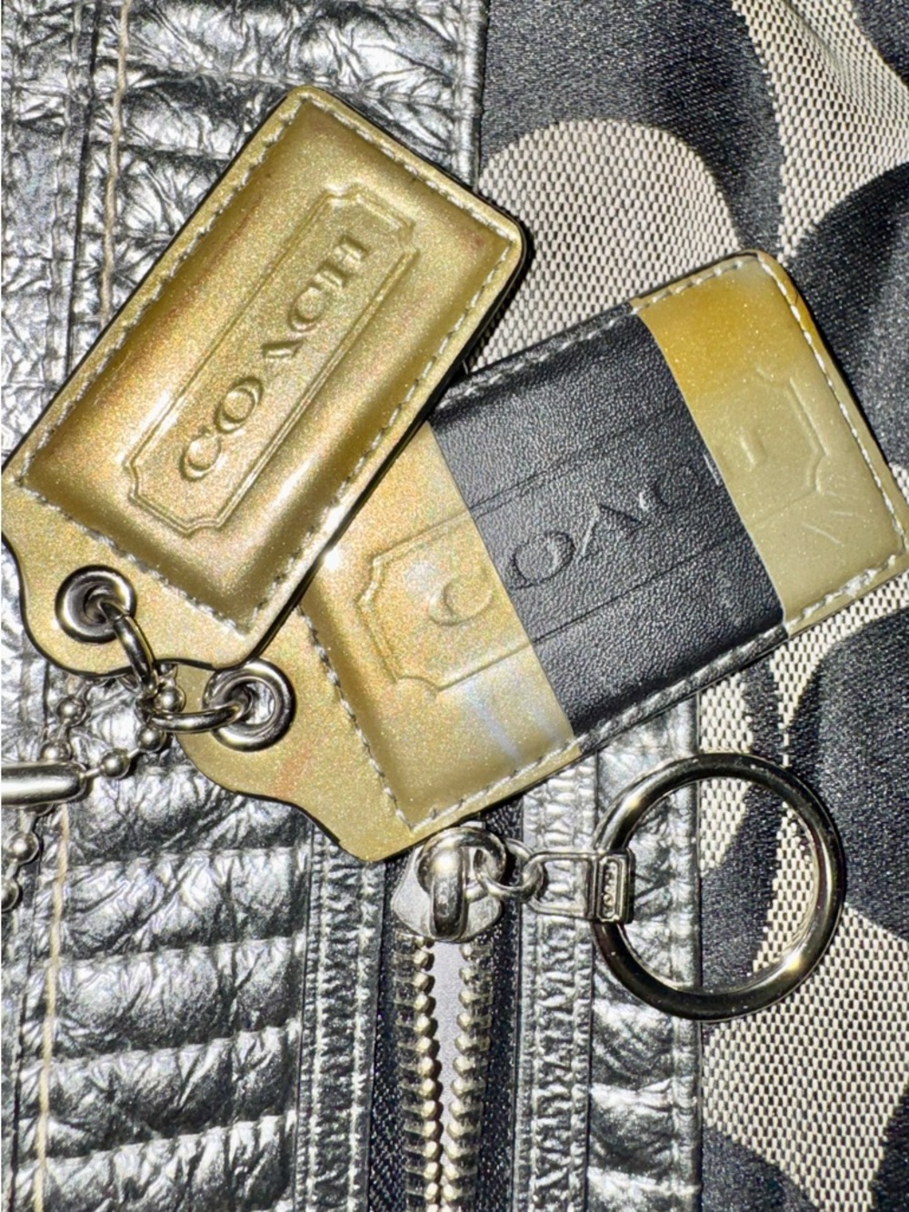 Coach Signature Metallic Poppy Quilted Canvas Tote G1176-18676 (2011) EUC - Picture 10 of 16
